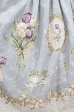 画像4: 仲夏物語（海外ロリータブランド） / Tulip Tea Party 刺繍襟ワンピース S サックス H-26-07-12-039-EL-OP-NS-ZH (4)