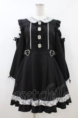 画像1: DearMyLove / キラキラビジューレース重ねフリルワンピース LL/膝上丈 ブラック H-26-07-12-042-EL-OP-NS-ZH (1)