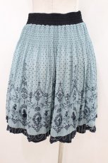 画像2: axes femme / 不思議の国のアリス柄スカート M ブルーグリーン/ネイビー H-26-07-12-050-AX-SK-NS-ZH (2)