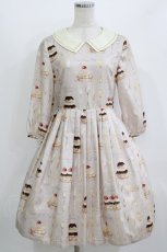 画像1: Leur Getter / Cream Choux Puff袖付ワンピース M グレー H-26-07-12-1001-LU-OP-KB-ZH (1)