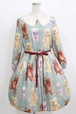 画像1: Leur Getter / Teddy Friends袖付きワンピース トールサイズ(L) ミント H-26-07-12-1003-LU-OP-KB-ZH (1)