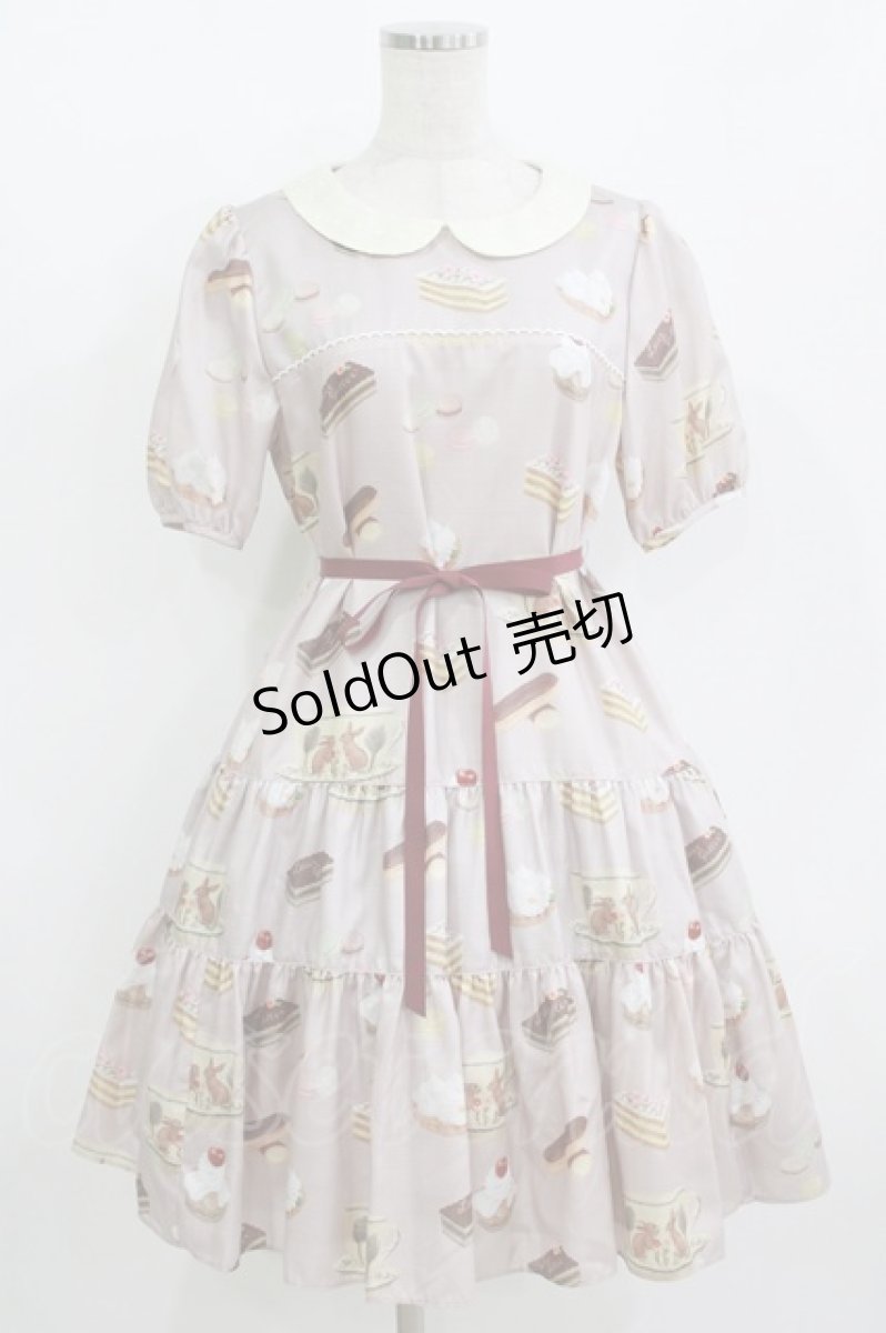 画像1: Leur Getter / Rabbit Tea cup袖付ワンピース M パープルグレー H-26-07-12-1031-LU-OP-KB-ZH (1)