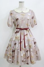 画像1: Leur Getter / Rabbit Tea cup袖付ワンピース M パープルグレー H-26-07-12-1031-LU-OP-KB-ZH (1)