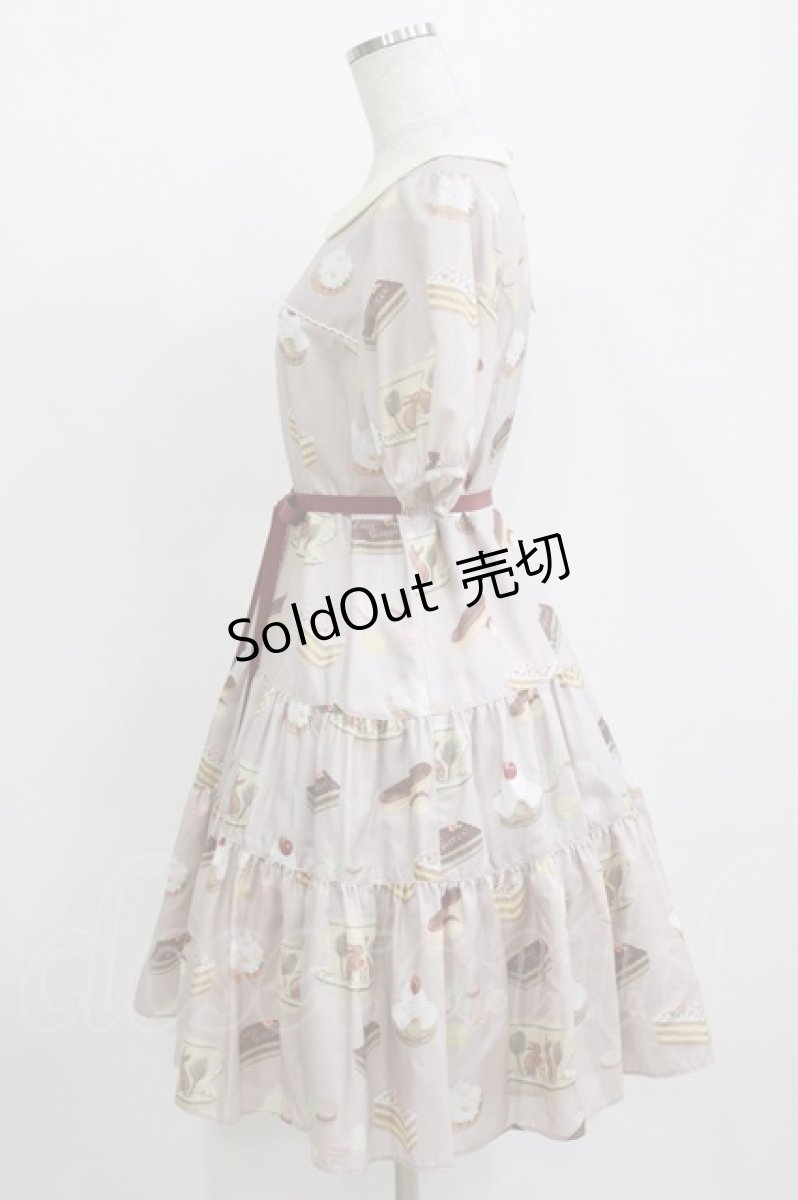 画像2: Leur Getter / Rabbit Tea cup袖付ワンピース M パープルグレー H-26-07-12-1031-LU-OP-KB-ZH (2)