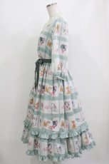画像2: Emily Temple cute / Kitten Stamp Collectionロングワンピース  ミント H-26-07-12-1046-ET-OP-KB-ZH (2)
