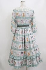 画像3: Emily Temple cute / Kitten Stamp Collectionロングワンピース  ミント H-26-07-12-1046-ET-OP-KB-ZH (3)