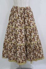 画像1: Jane Marple Dans Le Salon / Roman Rose peasant skirt  ocher×light beige H-26-07-12-1051-JM-SK-KB-ZH (1)