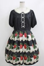 画像1: Leur Getter / Antique Lace Strawberry袖付きワンピース L ブラック H-26-07-12-1005-LU-OP-KB-ZH (1)
