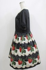 画像2: Leur Getter / Antique Lace Strawberry袖付きワンピース L ブラック H-26-07-12-1005-LU-OP-KB-ZH (2)