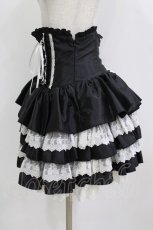 画像2: ATELIER PIERROT / ミニコルセットスカート  ブラック×ホワイト H-26-07-12-1058-EL-SK-AK-ZH (2)