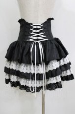 画像3: ATELIER PIERROT / ミニコルセットスカート  ブラック×ホワイト H-26-07-12-1058-EL-SK-AK-ZH (3)