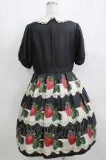 画像3: Leur Getter / Antique Lace Strawberry袖付きワンピース L ブラック H-26-07-12-1005-LU-OP-KB-ZH (3)