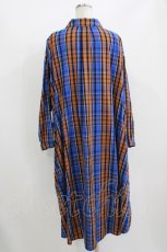 画像3: Candy Stripper / FLARE CHECK SHIRTワンピース  ブルー H-26-07-12-1063-PU-OP-KB-ZH (3)