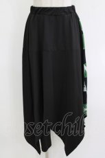 画像1: NieR Clothing / レイヤード風スカートパンツ  黒×緑 H-26-07-12-1073-PU-SK-KB-ZH (1)