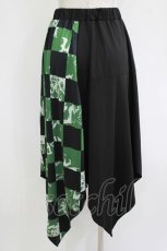画像3: NieR Clothing / レイヤード風スカートパンツ  黒×緑 H-26-07-12-1073-PU-SK-KB-ZH (3)