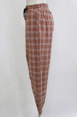 画像2: NieR Clothing / ロゴプリントチェックパンツ F 茶 H-26-07-12-1076-PU-PA-AK-ZH (2)