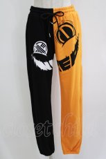 画像1: NieR Clothing / TWO-TONE SWEAT PANTS  黒×オレンジ H-26-07-12-1077-PU-PA-KB-ZH (1)