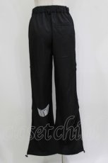 画像3: NieR Clothing / ロゴ刺繍パンツ  黒 H-26-07-12-1079-PU-PA-KB-ZH (3)