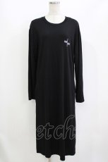 画像1: NieR Clothing / プリント切替ロングワンピース  黒 H-26-07-12-1080-PU-OP-KB-ZH (1)
