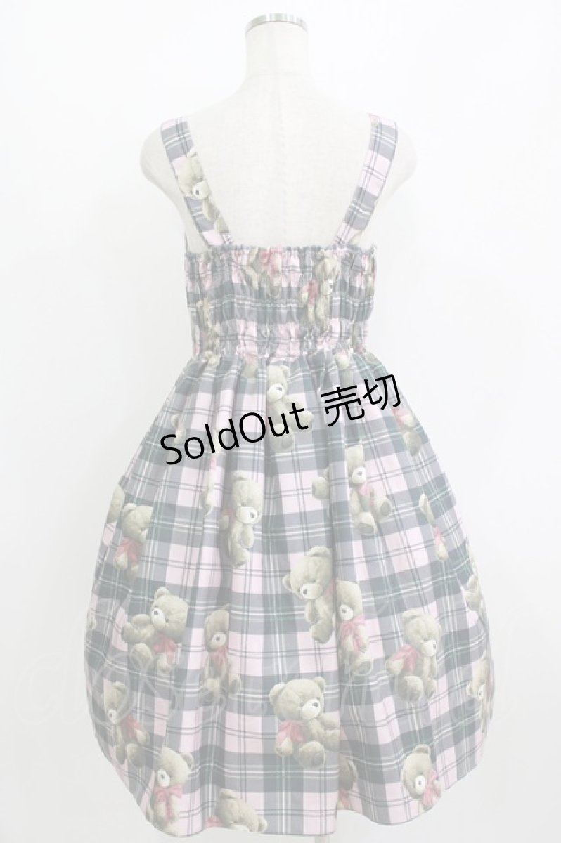 画像3: Emily Temple cute / Teddy Bear Tartanノースリーブワンピース - ピンク H-26-07-12-1011-ET-OP-KB-ZH (3)