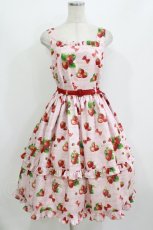 画像1: Emily Temple cute / Mellow Strawberryノースリーブワンピース M ピンク H-26-07-12-1015-ET-OP-KB-ZH (1)