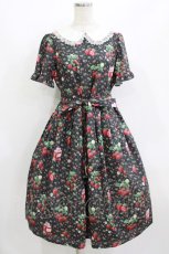 画像1: Melody BasKet / Strawberry jam丸襟ワンピース M ブラック H-26-07-12-1021-LO-OP-KB-ZH (1)
