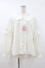 画像1: m petit by misako / AM*2WAYソデフリルBL LL オフ H-26-07-12-055-LO-BL-NS-ZH (1)