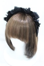 画像1: Angelic Pretty / Teatimeフリルカチューシャ  ブラック H-26-07-12-010-AP-AC-NS-ZH (1)