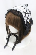 画像1: Angelic Pretty / レースハートチャームバラレースヘッドドレス  ブラック H-26-07-12-011-AP-AC-NS-ZH (1)