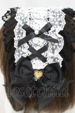 画像3: Angelic Pretty / レースハートチャームバラレースヘッドドレス  ブラック H-26-07-12-011-AP-AC-NS-ZH (3)