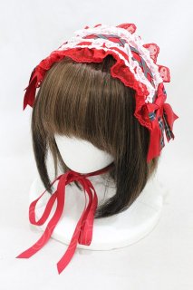 Angelic Pretty / タータンチェックリボンヘッドドレス レッド H-26-07