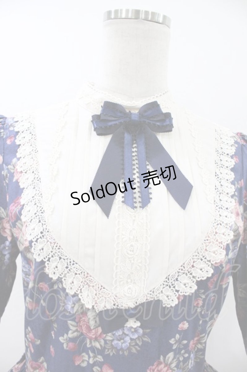 画像4: Innocent World / 薔薇と苺のティアードワンピース M ブルー/生成 H-26-07-12-021-IW-OP-NS-ZH (4)