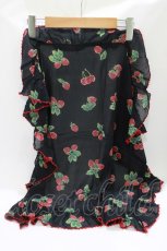 画像1: Jane Marple / Berries meet cherries frill-trim scarf  ブラック H-26-07-13-1035-JM-ZA-AK-ZH (1)