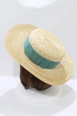 画像2: Jane Marple Dans Le Salon / Straw blade wide brim hat  ナチュラル×ミント H-26-07-13-1040-JM-AC-AK-ZH (2)