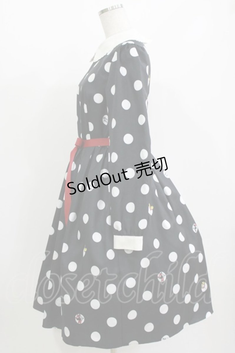 画像2: Emily Temple cute / ミッキーマウス＆ミニーマウスポルカドットワンピース M ブラック H-26-07-13-1005-ET-OP-AK-ZH (2)