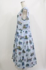 画像2: Jane Marple Dans Le Salon / Souvenir of Normandyノースリーブドレス M ブルーグレー H-26-07-13-1013-JM-OP-AK-ZH (2)
