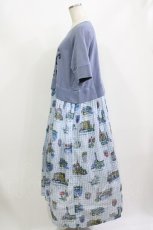 画像2: Jane Marple / Souvenir of Normandyコラボレーションドレス M ブルーグレー H-26-07-13-1014-JM-OP-AK-ZH (2)