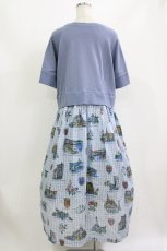 画像3: Jane Marple / Souvenir of Normandyコラボレーションドレス M ブルーグレー H-26-07-13-1014-JM-OP-AK-ZH (3)