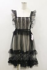 画像1: virally / 星名桜子/TT*HOSレースエプロン M ブラック H-26-07-13-044-LO-OP-NS-ZH (1)