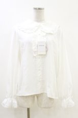 画像1: m petit by misako / AM マルエリフリルブラウス L 白 H-26-07-13-055-LO-BL-NS-ZH (1)
