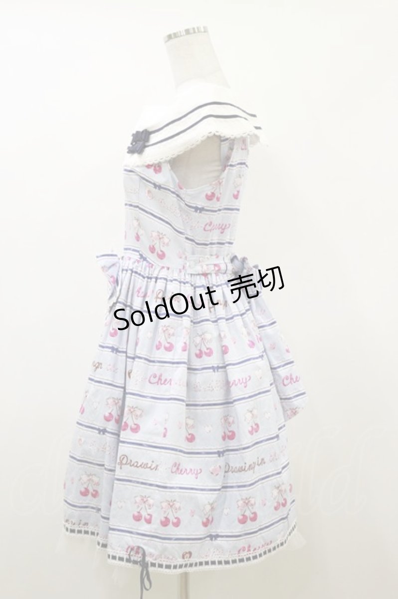 画像3: BABY,THE STARS SHINE BRIGHT / チェリーリボン柄サンドレス  サックス H-26-07-14-065-BA-OP-NS-ZH (3)