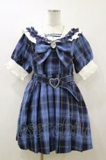 画像1: DearMyLove / セーラービジューレースフリルワンピース L ブルー H-26-07-14-075-GO-OP-NS-ZH (1)