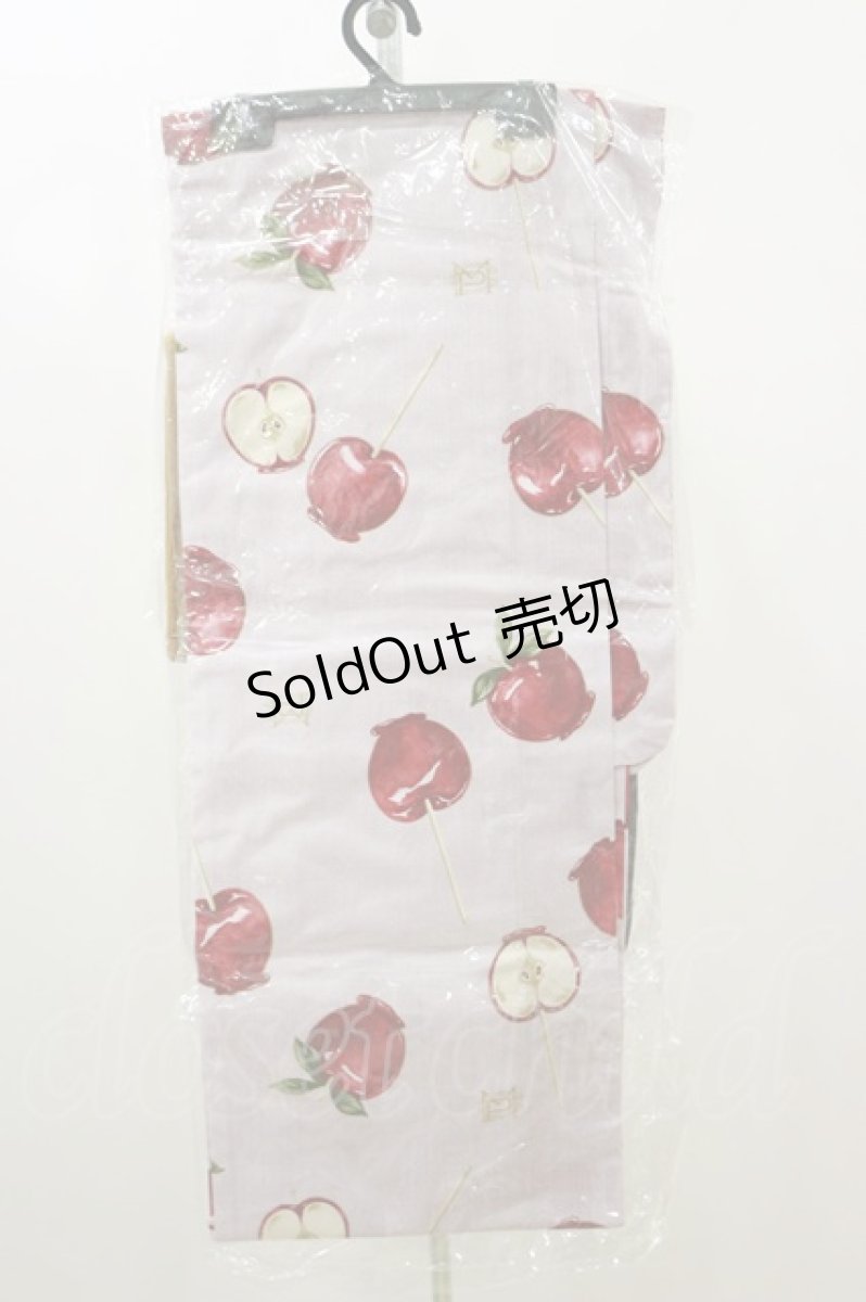 画像2: Maison de FLEUR Petite Robe / 果音 林檎飴浴衣 Free ピンク/赤林檎 H-26-07-14-019-LO-OP-NS-ZH (2)