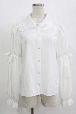 画像1: Lovely Tency / 眞白ありす/レースリボンブラウス M 白 H-26-07-15-042-LO-BL-NS-ZH (1)