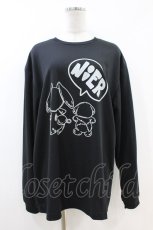 画像1: NieR Clothing / プリントLONG CUTSEW LL 黒 H-26-07-15-1032-PU-TO-KB-ZH (1)