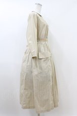 画像3: Jane Marple / フレンチロゴリボンタブリエドレス  ライトベージュ×フレンチマスタード H-26-07-15-1007-JM-OP-KB-ZH (3)