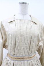 画像4: Jane Marple / フレンチロゴリボンタブリエドレス  ライトベージュ×フレンチマスタード H-26-07-15-1007-JM-OP-KB-ZH (4)