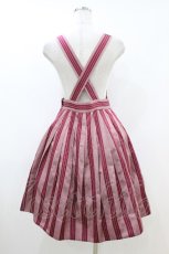 画像2: Jane Marple / Dot Stripe Jacquardサロペットスカート M ピンク H-26-07-15-1021-JM-SK-AK-ZH (2)