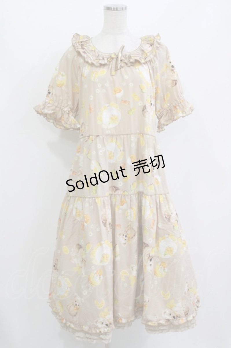 画像1: PINK HOUSE / ハニーレモンテディプリントミディワンピース Free ミルクティ H-26-07-15-007-LO-OP-NS-ZH (1)