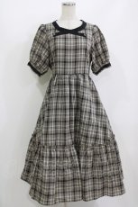 画像1: m petit by misako / チェックワンピース S ブラウン H-26-07-15-009-LO-OP-NS-ZH (1)